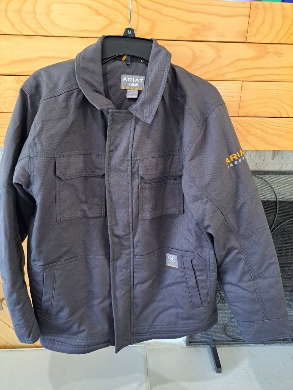 Ariat Rebar DuraCanvas Sherpa-Lined Jacket Charcoal L Insulated Workwear Women's